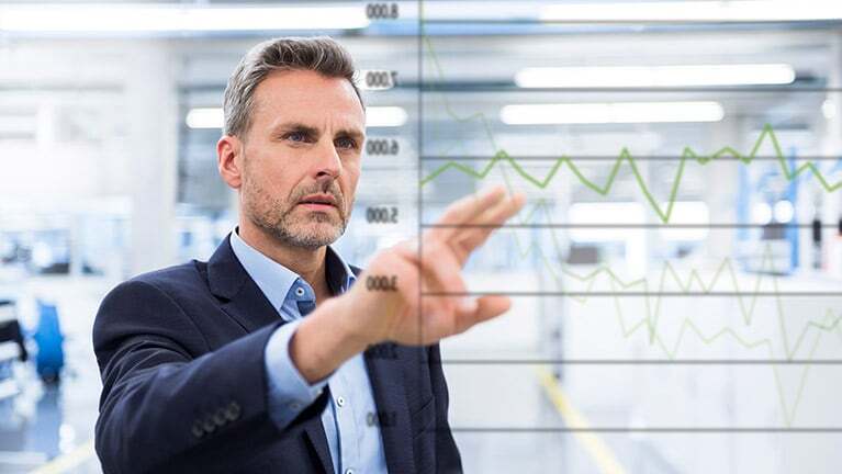 Grafico di visualizzazione del lavoratore sul pavimento di produzione